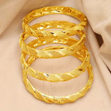 Set of 4 Elegant Golden-Tone Bangles - Stylish Open Cuff Design for Women💛
