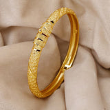 Set of 4 Button Buckle Stylish  Golden-Tone Bangles For women's Daily wearing