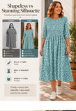 { Buy 1 Get 1 Free } Women's Smocked Floral Print Dress