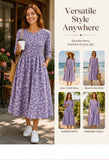 { Buy 1 Get 1 Free } Women's Smocked Floral Print Dress
