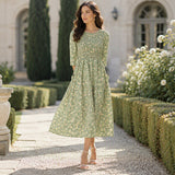 { Buy 1 Get 1 Free } Women's Smocked Floral Print Dress